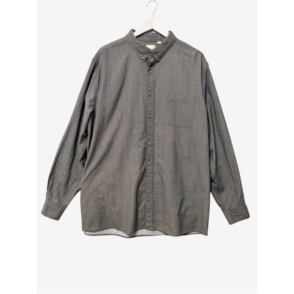 ROWM Mens Button Down Shirt Size 2XT NWOT Long Sleeve Gray Print